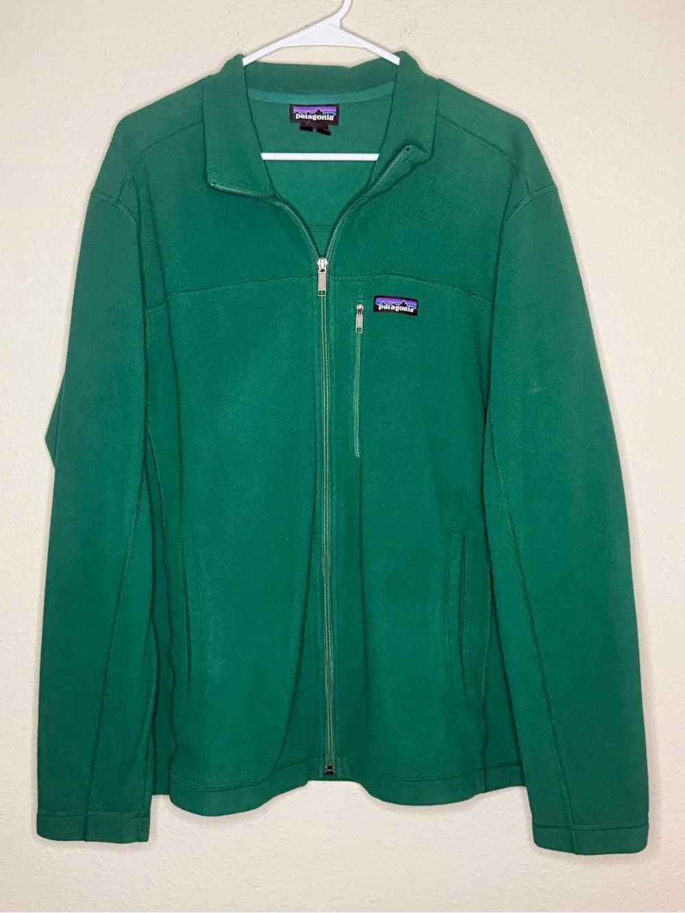 Vintage Patagonia Full Zip Fleece Pullover Men's Large Green